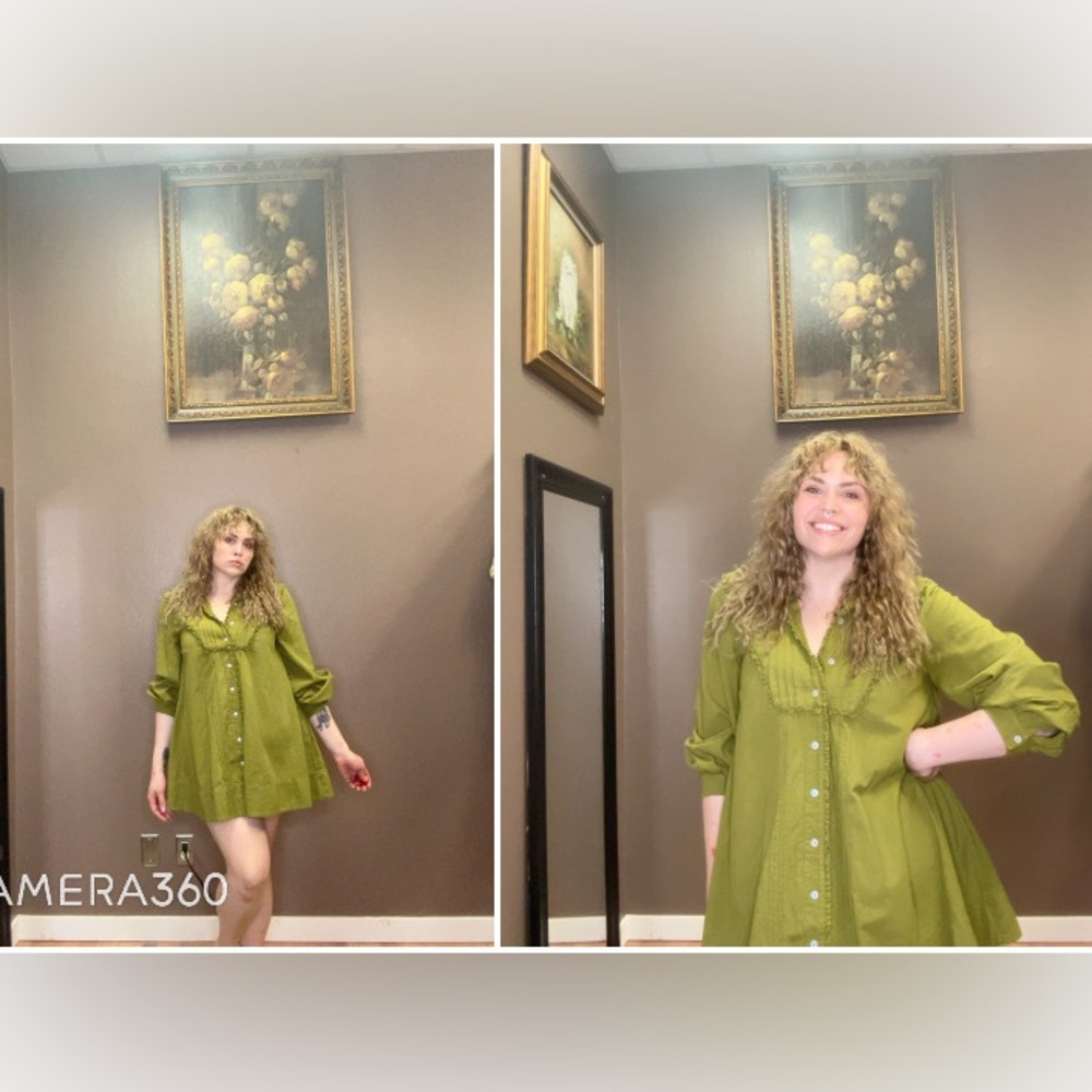 Free People green mini dress sz M